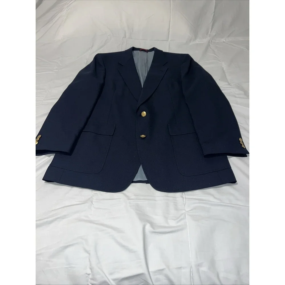 Hart Schaffner Marx Jack Nicklaus Golden Bear Blazer 2 Button Navy Golf Crest - Picture 1 of 8